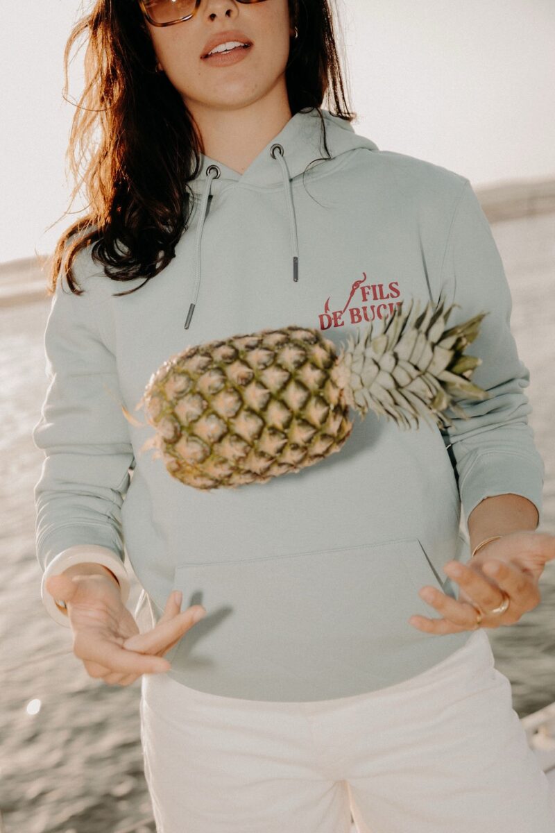 Fish hoodie vert d’eau